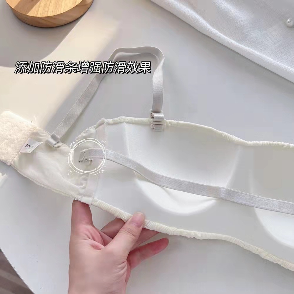 Áo Lót Ống Lưới Phồng Màu Trơn Quyến Rũ Chống Trượt Cho Nữ