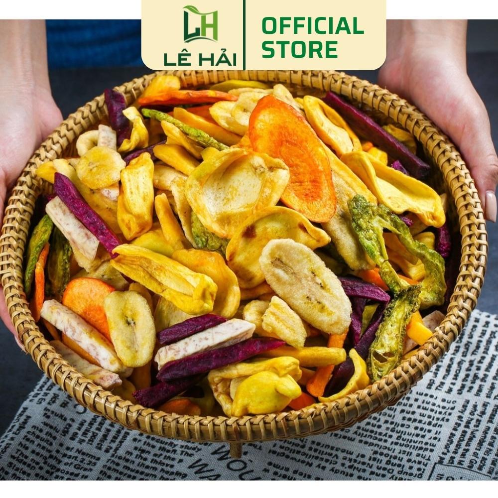 Rau củ sấy thập cẩm Lê Hải nguyên miếng, hàng xuất khẩu, giòn rụm, không đường, ít dầu