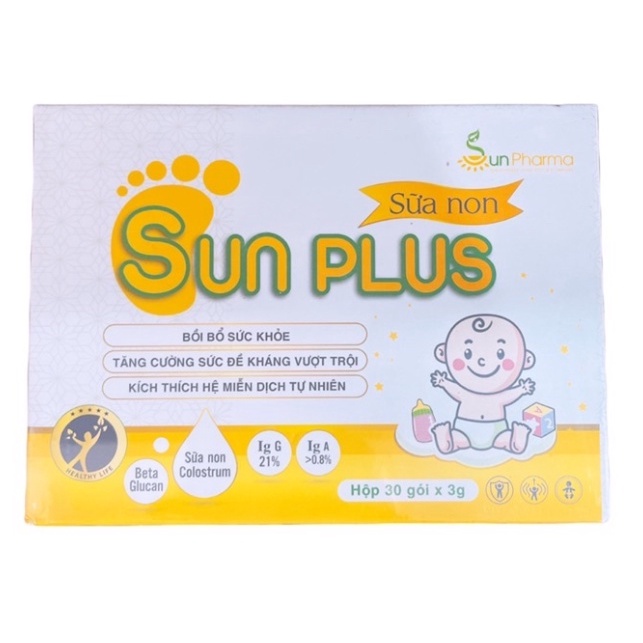 [Giá sỉ] Sữa non Sun Plus bé ăn khỏe ngủ ngon, tăng đề kháng hộp 30 gói