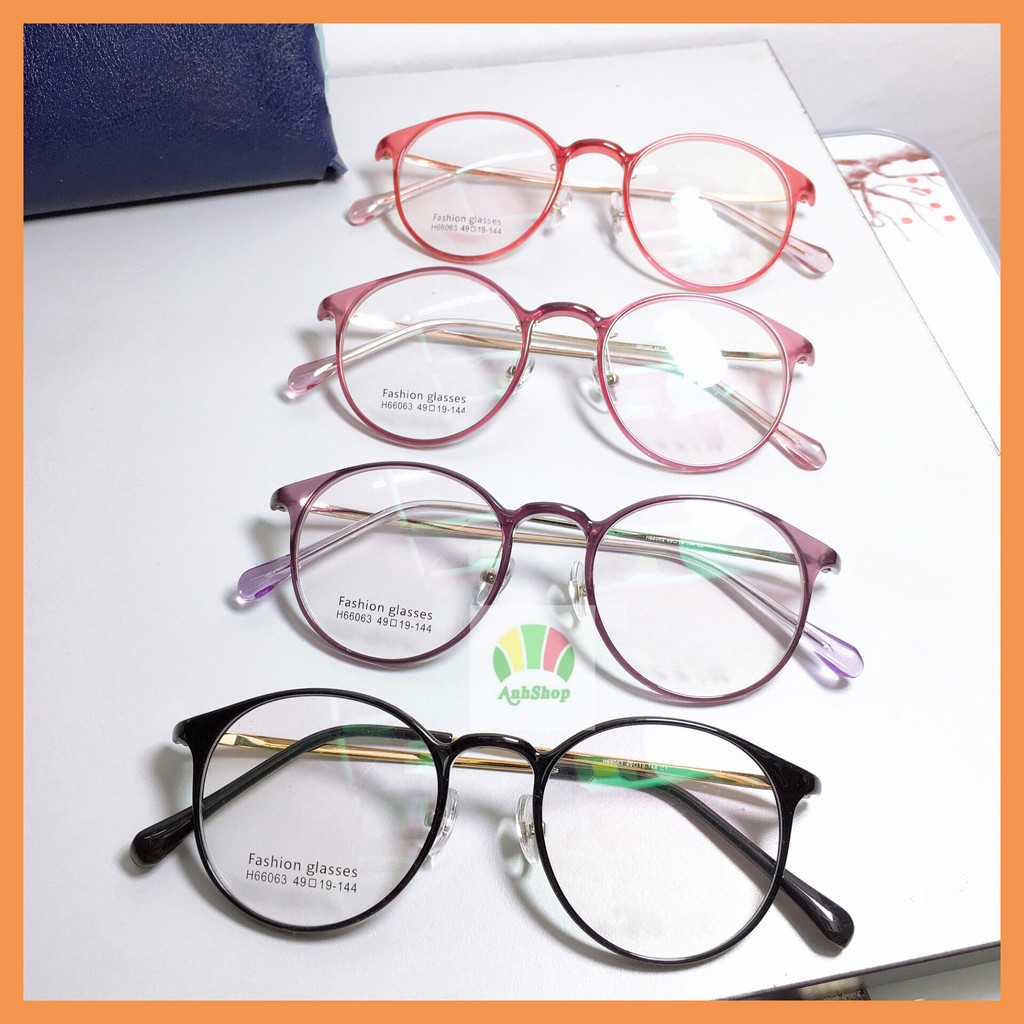 [Gía siêu rẻ] Gọng kính tròn 66063 nhận cắt cận viễn loạn