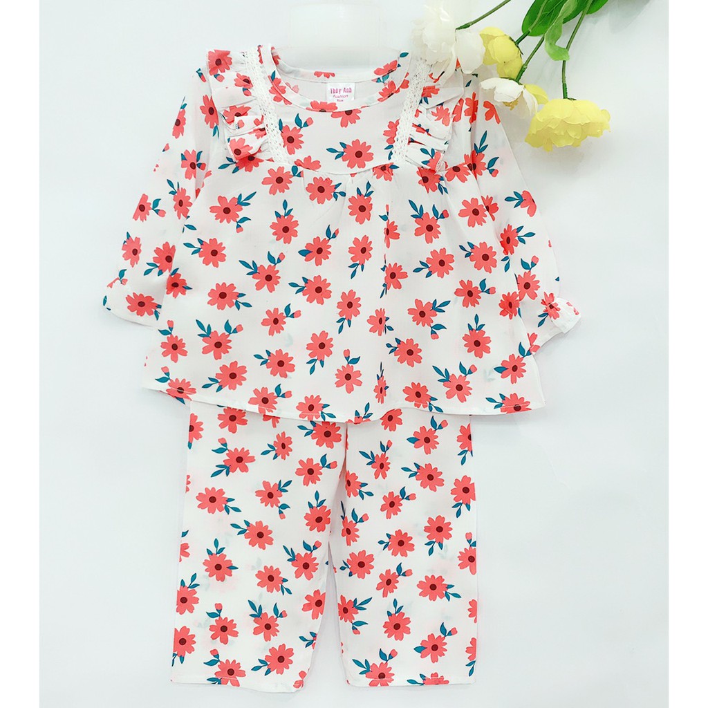 Đồ bộ bé gái - bộ tole/lanh dài size 8-14kg