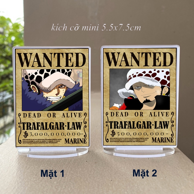 Mô hình mica truy nã One piece kích cỡ nhỏ