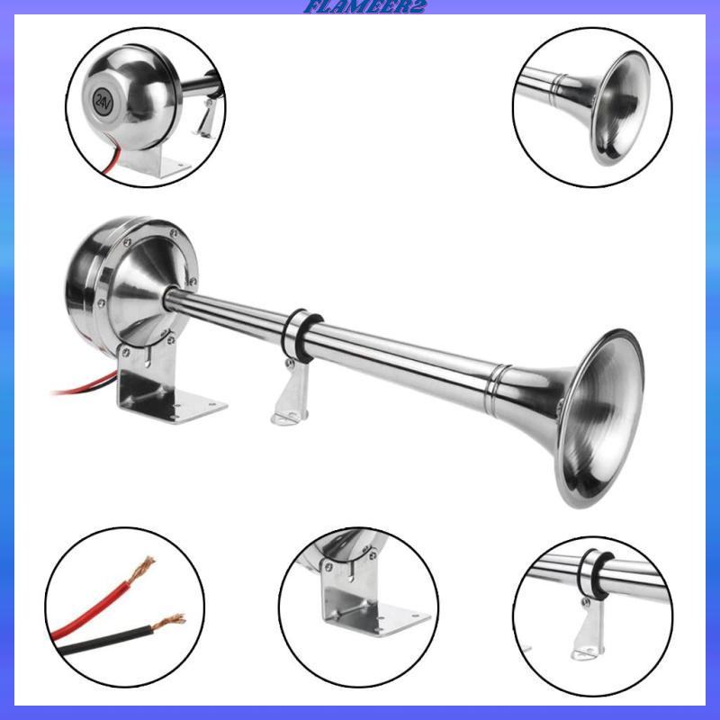 Kèn Đơn 24V 150DB Âm Thanh Siêu Lớn Cho Xe Tải / Tàu Thuyền / SUV / Flameer2