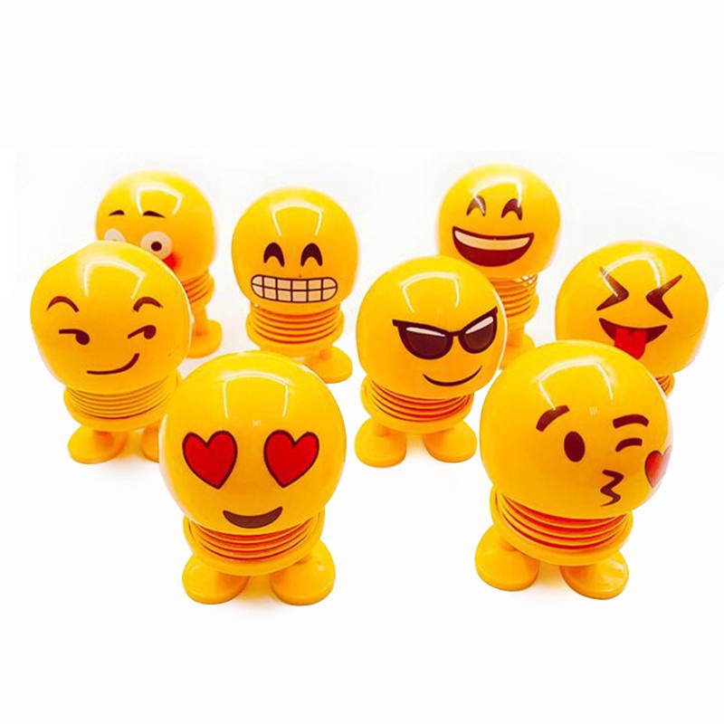[Mới] Đồ Chơi Búp Bê Đầu Lắc Hình Biểu Tượng Cảm Xúc Vui Nhộn Mới Lạ Cho Xe Hơi