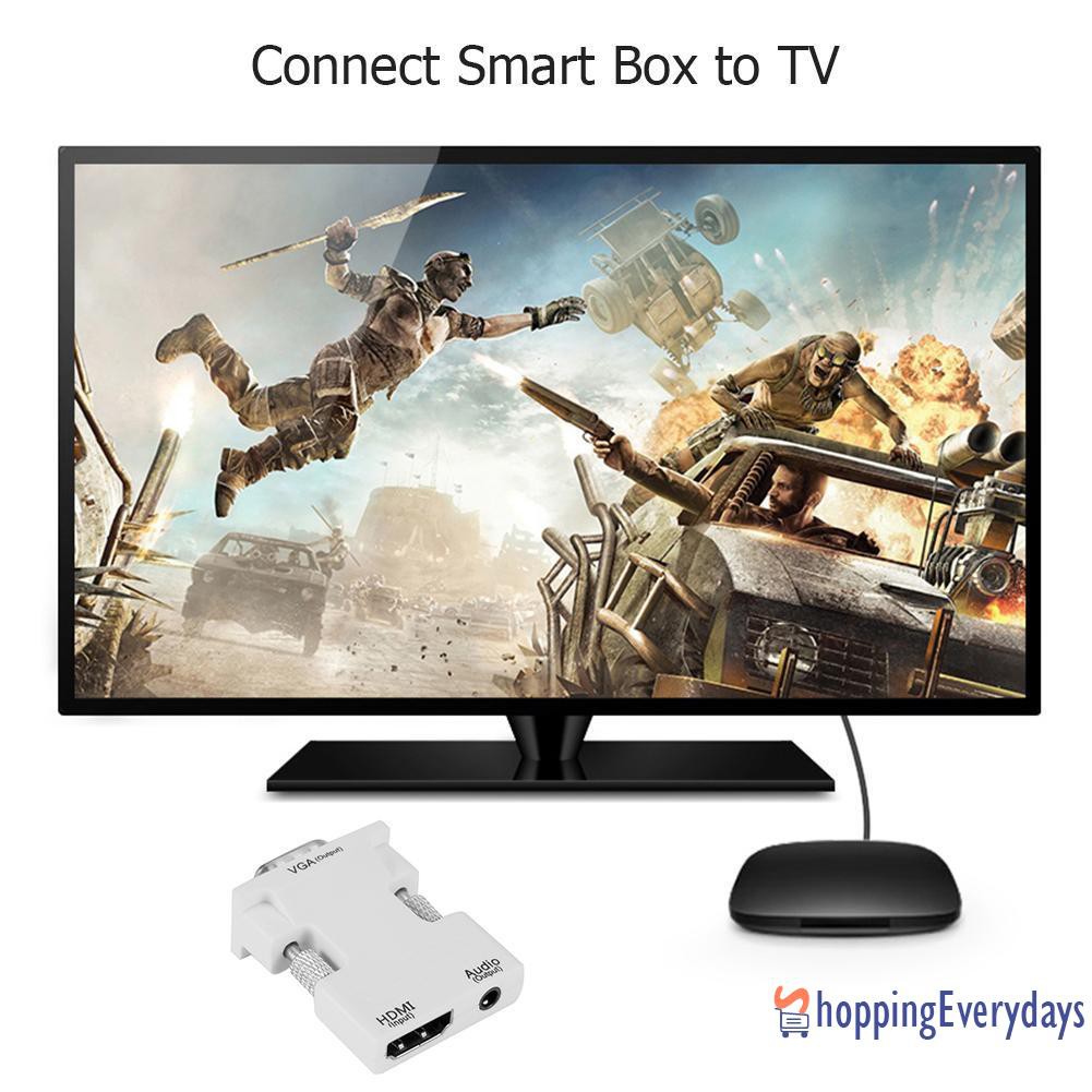 Bộ Chuyển Đổi Hdmi-Compatible Sang Vga Đầu Ra Âm Thanh Hỗ Trợ 1080p