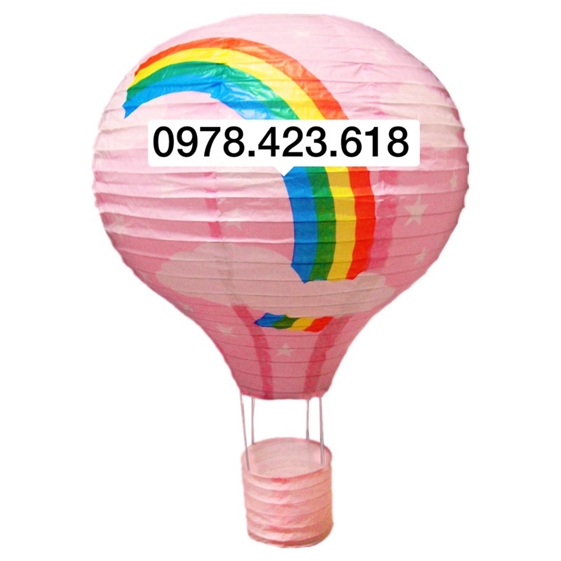 Khinh khí cầu giấy 30cm - đèn lồng khinh khí cầu trang trí trường học, mầm non, khu vui chơi trẻ em