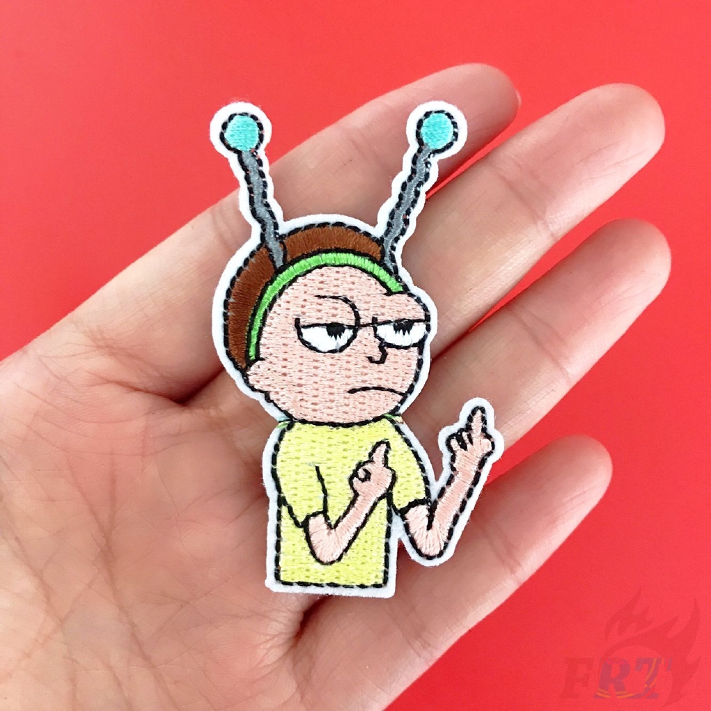 ☸ Miếng Vá Hình Hoạt Hình - Rick and M orty Patch ☸ 1 Miếng Dán Ủi Lên Quần Áo Hình Chữ Rick / M