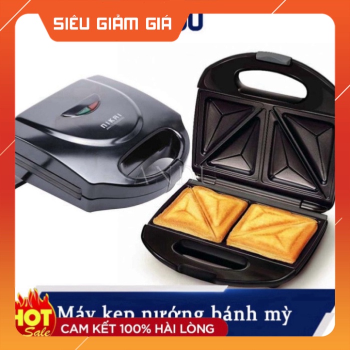 Máy Kẹp Nướng Bánh Mì NIKAI, Ép Bánh Sandwich, Rán Trứng, Làm Đồ Ăn Sáng, Nướng Thịt 2 Mặt Đa Năng 💖 Bizz Store