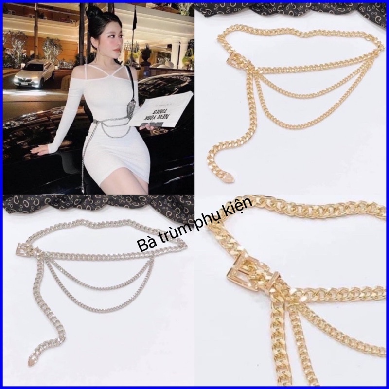 Đai váy thời trang cao cấp , thắt lưng phối xích