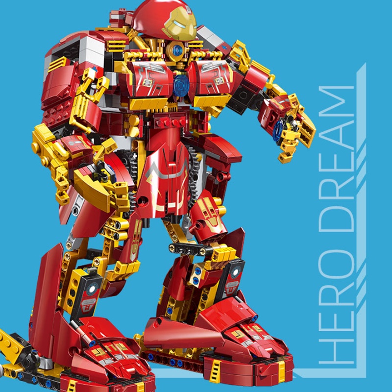 Đồ chơi lắp ráp Technic robot HulkBuster điều khiển từ xa 1000 chi tiết chính hãng MouldKing