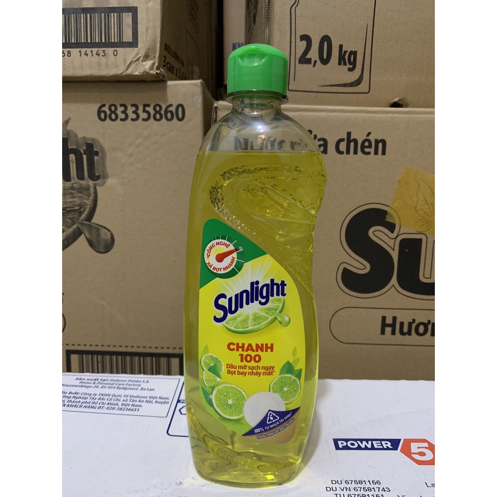 Nước rửa chén Sunlight chai 400g hương chanh tự nhiên
