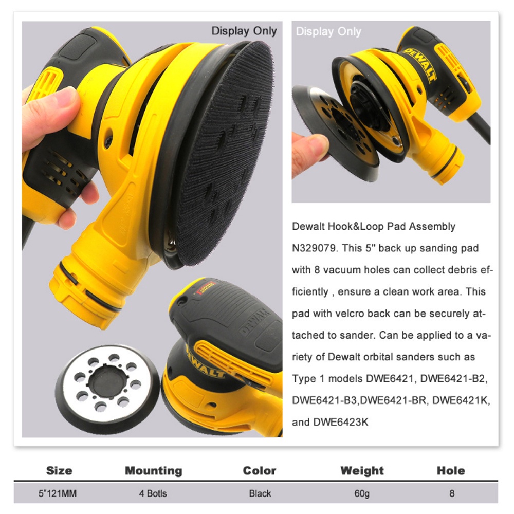 Đĩa chà nhám đánh bóng 5Inch 125MM 8 lỗ 4 bu lông chuyên dụng