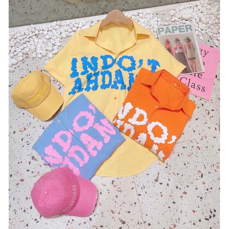 Sét áo sơmi in chữ + quần thun gân