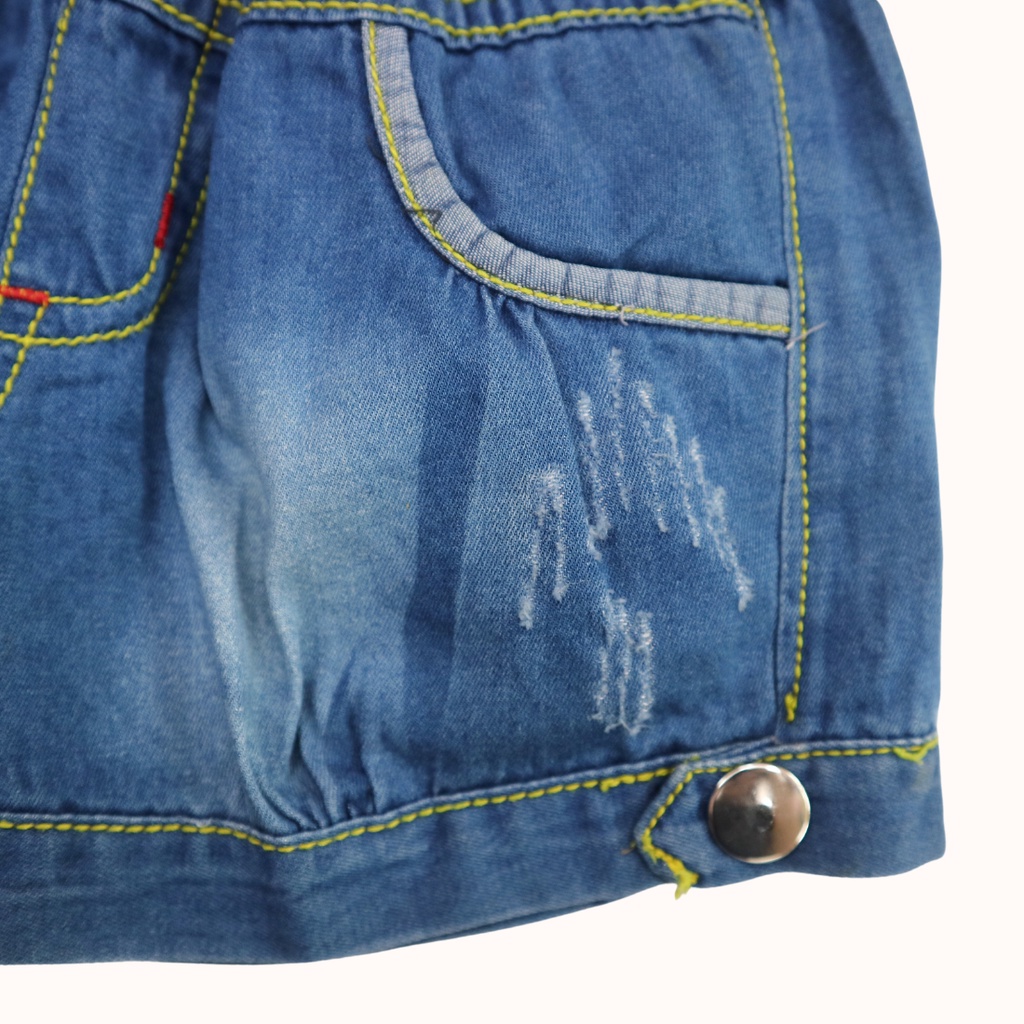 [Mã BMBAU50 giảm 7% đơn 99K] Quần Shorts Jean Bé Gái 9-25kg Đính Cúc Gấu SILBER KIDS