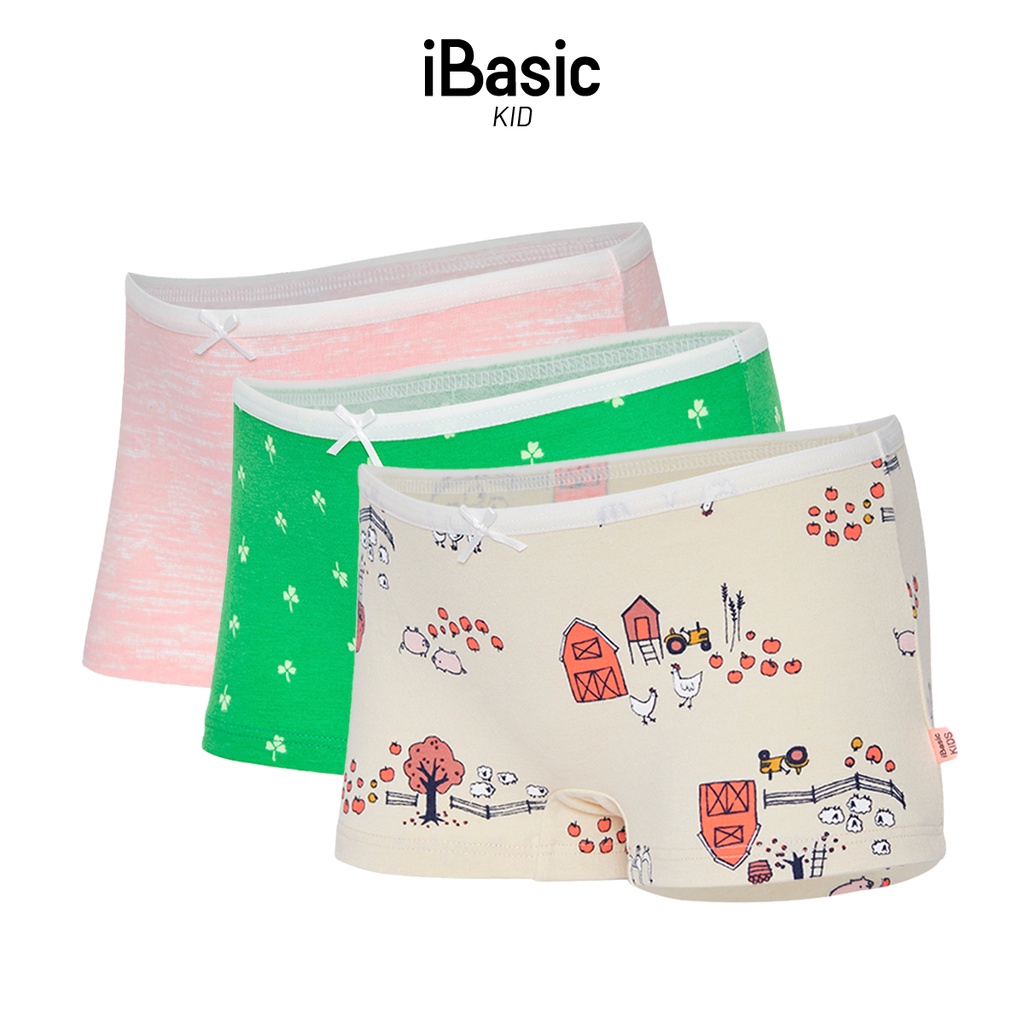 Combo 3 quần lót bé gái cotton iBasic PANG017