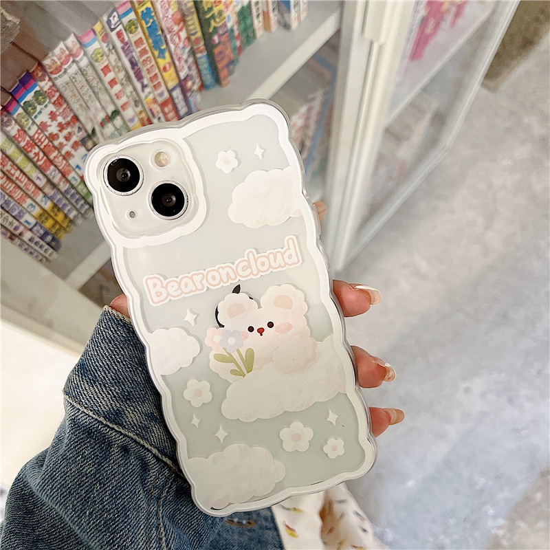 Ốp Điện Thoại Silicon Hình Gấu Đám Mây Cho iPhone 13 12Pro x xs 6 / 7 / 8Plus / Xr / Xsmax / Mini / 14-14
