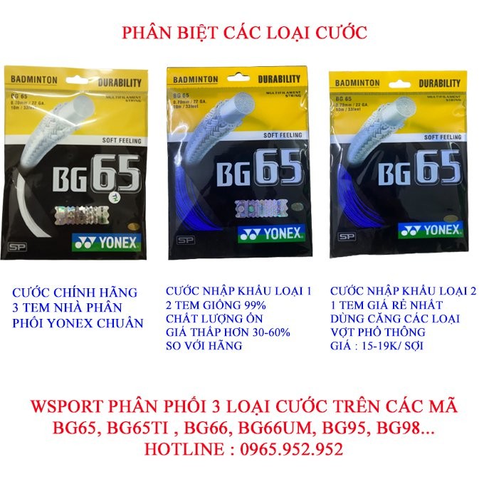 Cước Cầu Lông Yonex BG65 TITANIUM 2 Tem