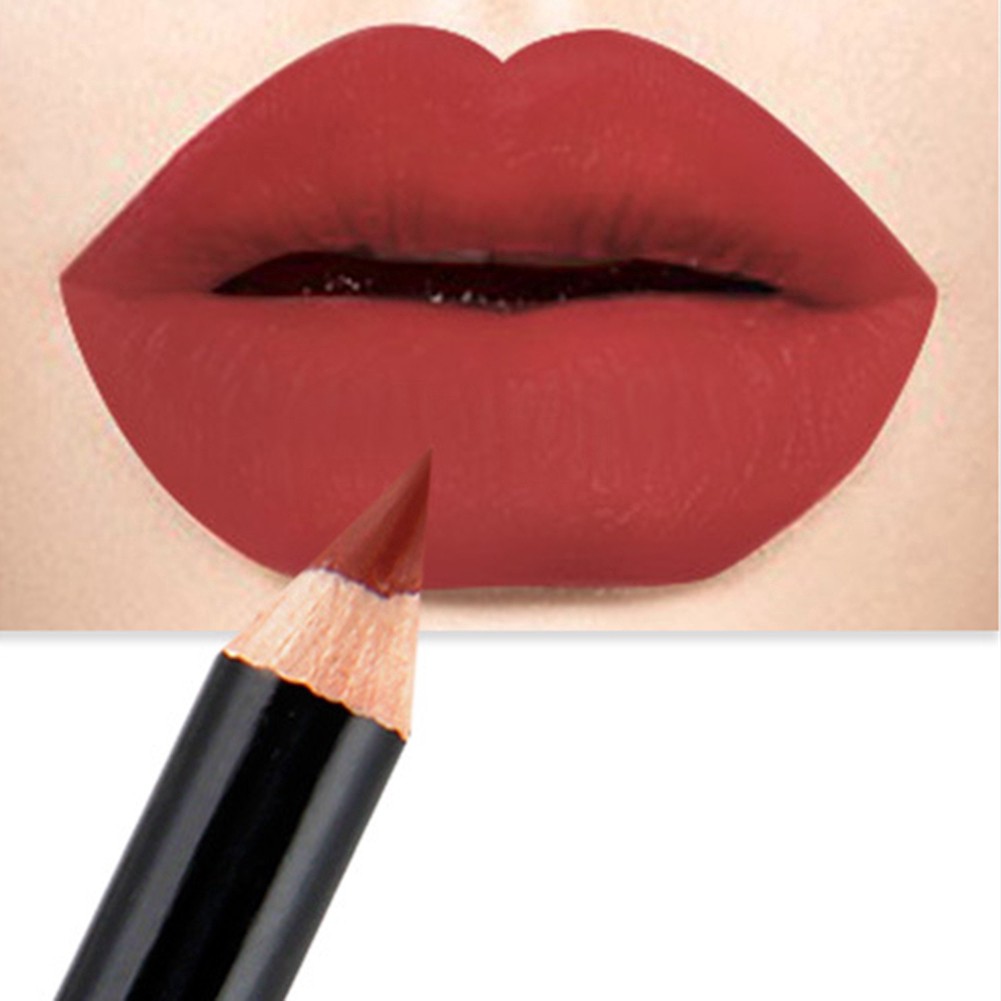 [Hàng mới về] Bút chì kẻ đường viền môi 12 màu nude lì mềm mịn lâu trôi chống thấm nước tiện lợi | BigBuy360 - bigbuy360.vn