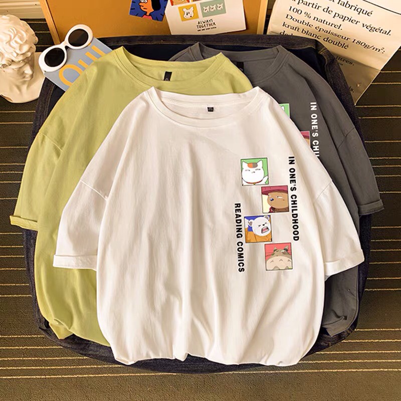 Set quần áo Unisex - Myndi Clothes - Bộ mặc ở nhà chất vải Cotton in hình gấu thỏ siêu cute mặc đôi, mặc nhóm