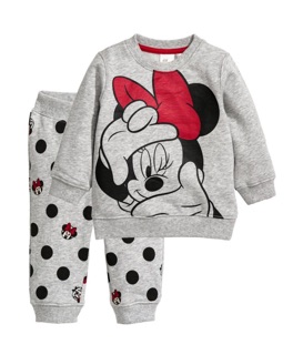 Bộ nỉ bông bé gái HM mickey