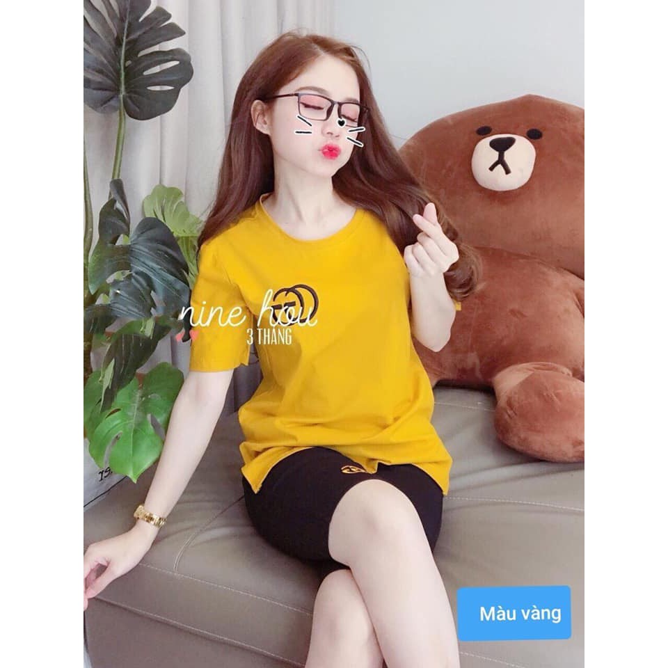 [Mã WARN20 giảm 20k đơn 150k] Đồ bộ nữ mặc nhà vải Cotton đẹp thêu Logo 5 Màu SIÊU HOT.