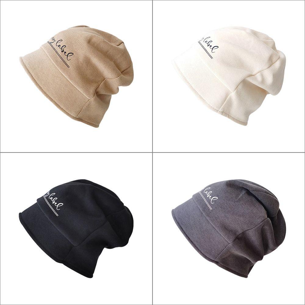 Mũ Beanie Dệt Kim 4 Màu Đơn Giản Cho Nam Nữ