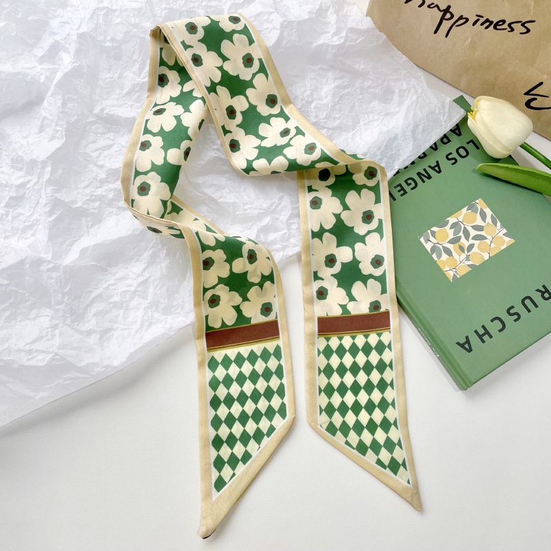 Khăn Choàng Lụa Satin Thắt Nơ / Túi Xách Trang Trí Thời Trang Hàn Quốc