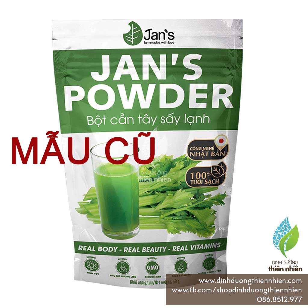 Bột Cần Tây Sấy Lạnh Jan's Celery Powder, 60g (=20 Gói Nhỏ)