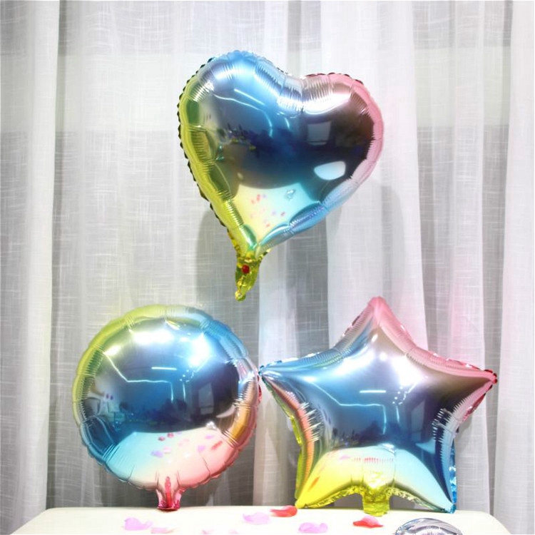 Bộ 5 bong bóng màu cầu vồng 18 inch để trang trí tiệc cưới