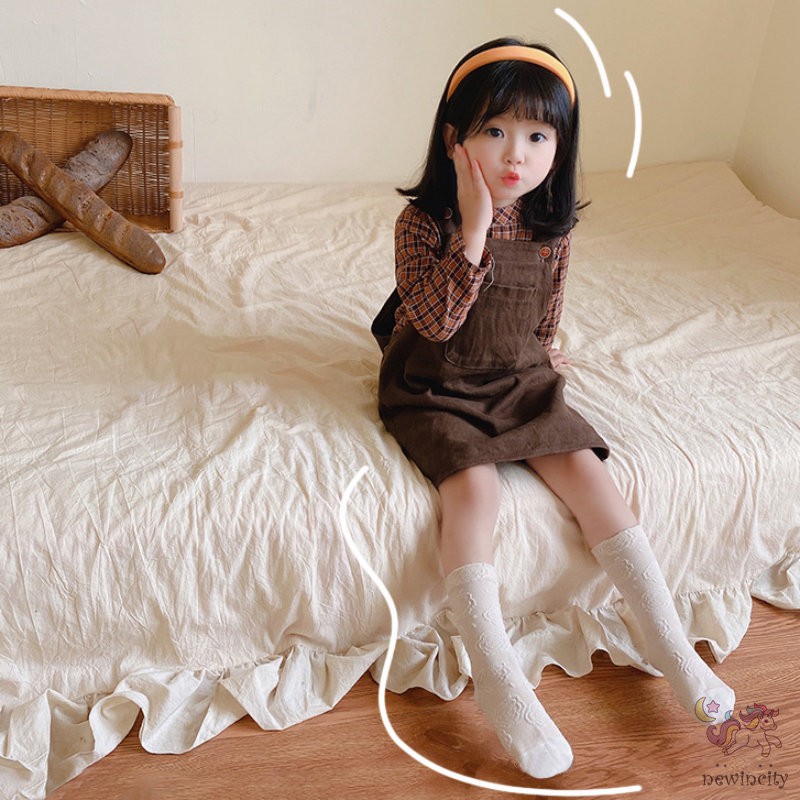 Set 3 đôi vớ lửng in hoa kiểu Hàn Quốc xinh xắn cho bé gái