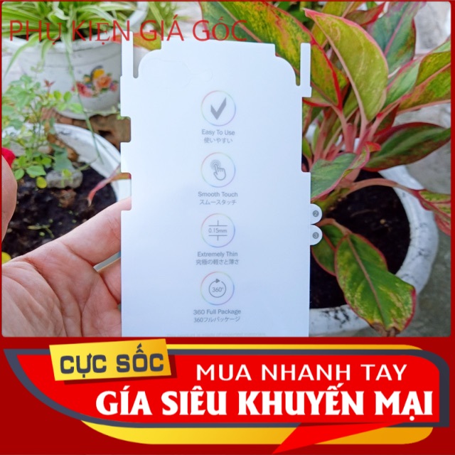 Miếng dán PPF mặt sau cho iPhone6/6s/7/8/6plus/6s plus/7 plus/8 plus/X/Xs/Xr/Xs max/11/11 pro max/12/12 pro max/12 mini