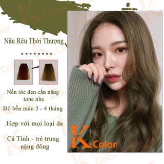 Thuốc nhuộm tóc màu Nâu Rêu Thời Thượng không tẩy sử dụng tại nhà nhiều thảo dược giá rẻ kcolor