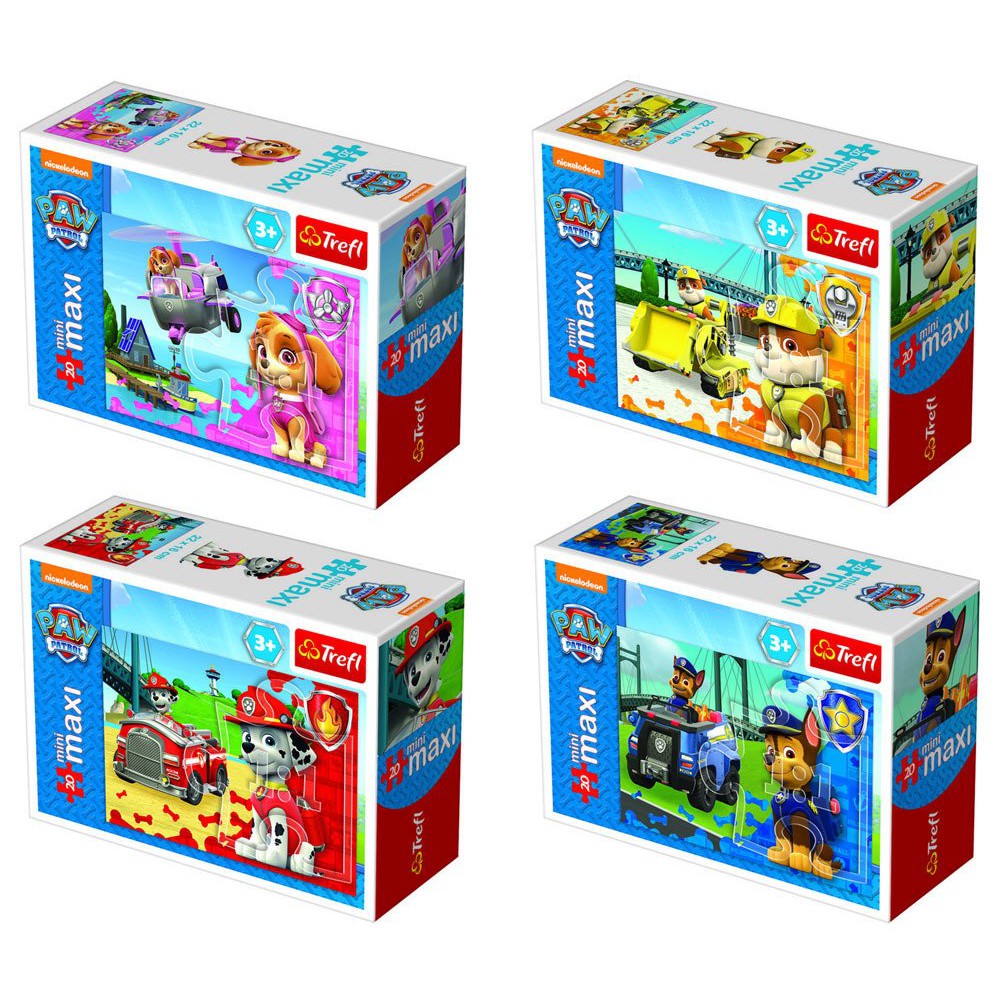 Combo 4 Tranh ghép hình 20 mảnh Chủ đề Phi đội chú chó cứu hộ Paw Patrol chính hãng Trefl 56018