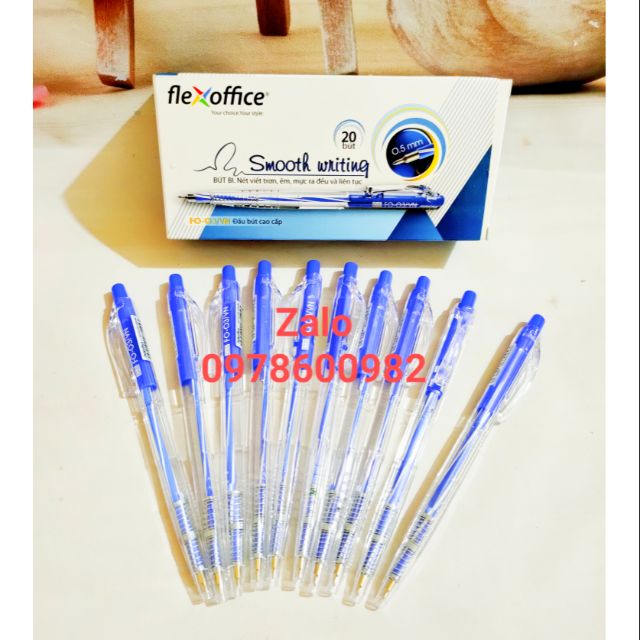 HỘP 20 CÂY BÚT FLEXOFFICE ĐỦ MÀU XANH,ĐỎ, ĐEN
