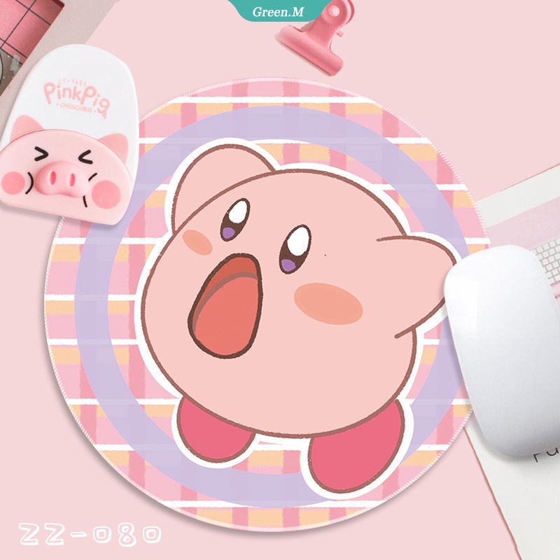 Tấm Lót Chuột Máy Tính Bằng Pu Họa Tiết Hoạt Hình Kirby Đáng Yêu 22CM