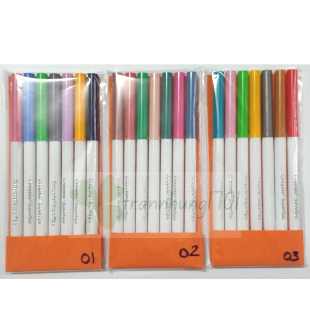 Bộ 7 màu nét thanh nét đậm tẩy rửa được Washable Crayola Supertips