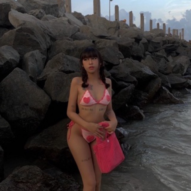 Heart bikini - bikini len trái tim handmade - ảnh thật feedback MADEBYBEEM