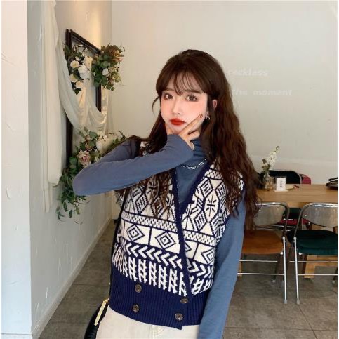 Áo len thổ cẩm, Áo gile len thời trang hàng quảng châu đẹp cực hót | BigBuy360 - bigbuy360.vn