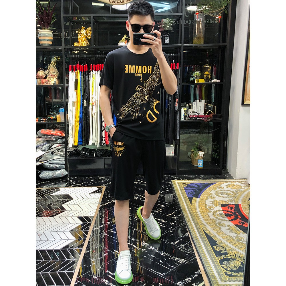 Bộ đồ thể thao nam, Bộ Mặc Nhà Thể Thao Nam Mùa Hè chất liệu thun lạnh cao cấp mềm mịn thoáng mát hình đại bàng cực chất | BigBuy360 - bigbuy360.vn