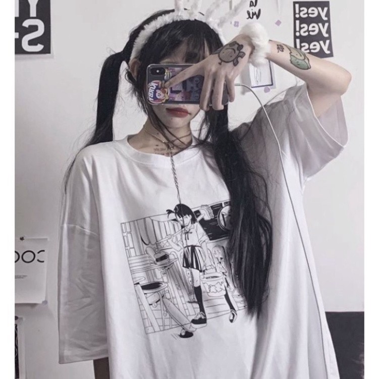 Áo thun tay lỡ Unisex, áo phông form rộng M438 KL SHOP HNSHOP