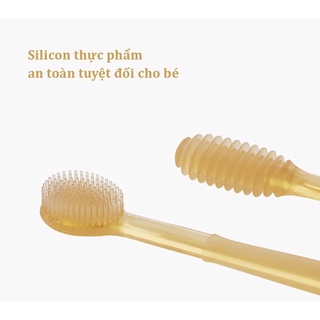 Sét Rơ Lưỡi + Bàn Chải Silicon Cho Bé 0-18 THÁNG