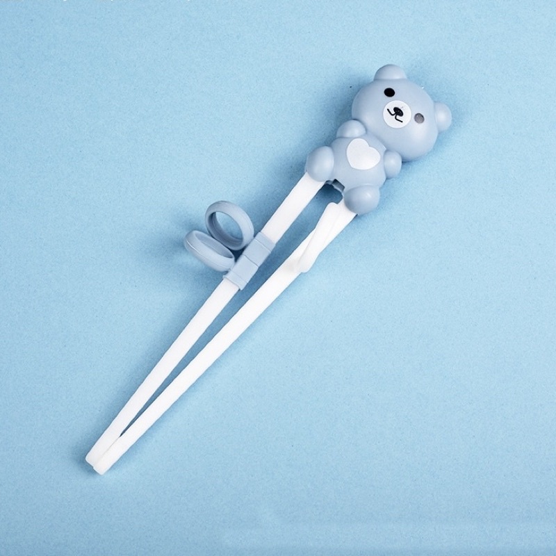 Đũa tập ăn xỏ ngón cho bé tập gắp hình gấu Đ03 (tặng kèm hộp đựng)