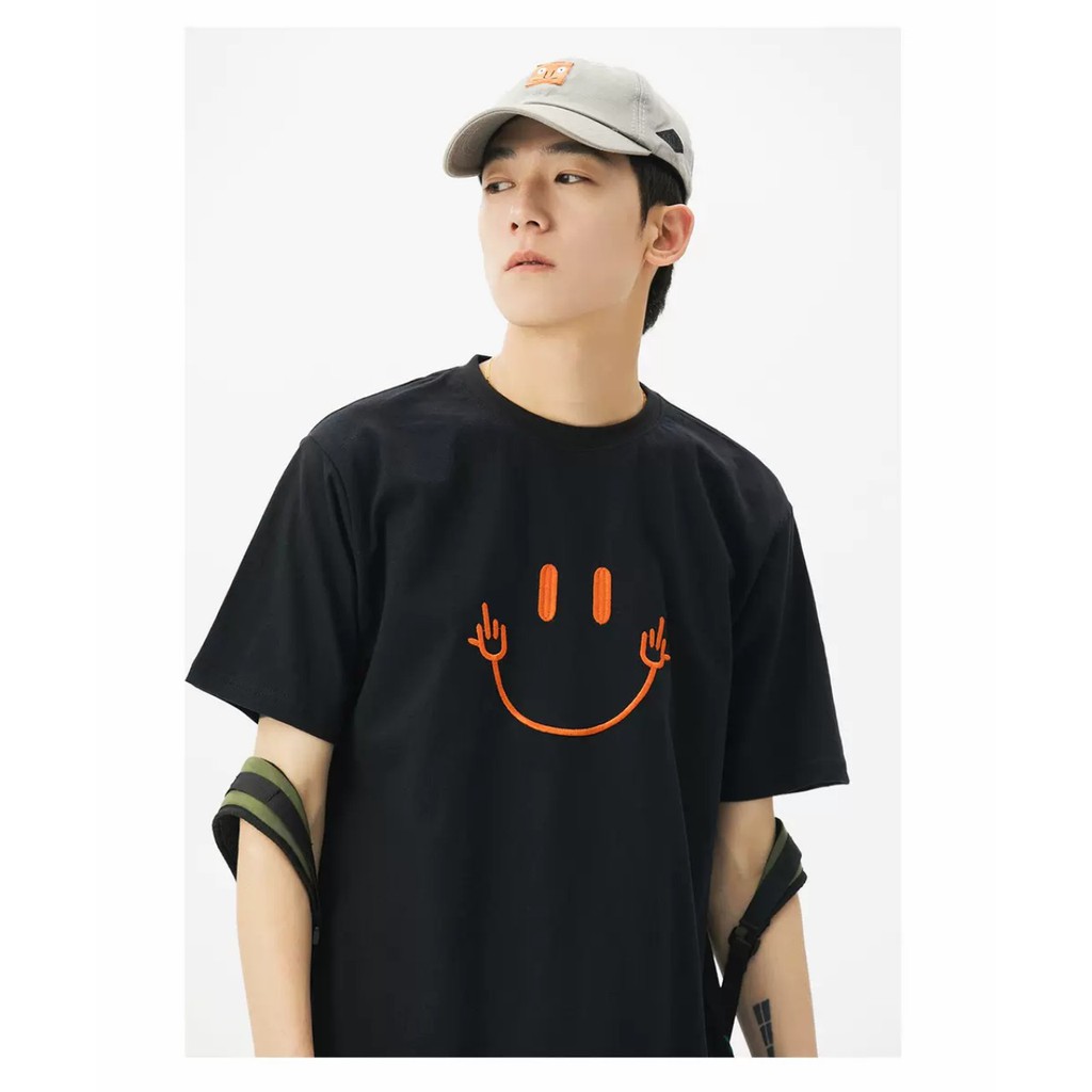 Áo thun nam đẹp ⚜️Áo thun Stee ⚜️FREESHIP⚜️ in hình SMILE ⚜️ chất vải cotton chất mịn tốt