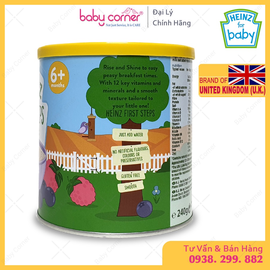 [HSD: 27/04/2022] Bột Ăn Dặm HEINZ vị Kem Sữa Chua và Trái Cây Tổng Hợp, Cho Bé Từ 6 Tháng, Hộp 240g