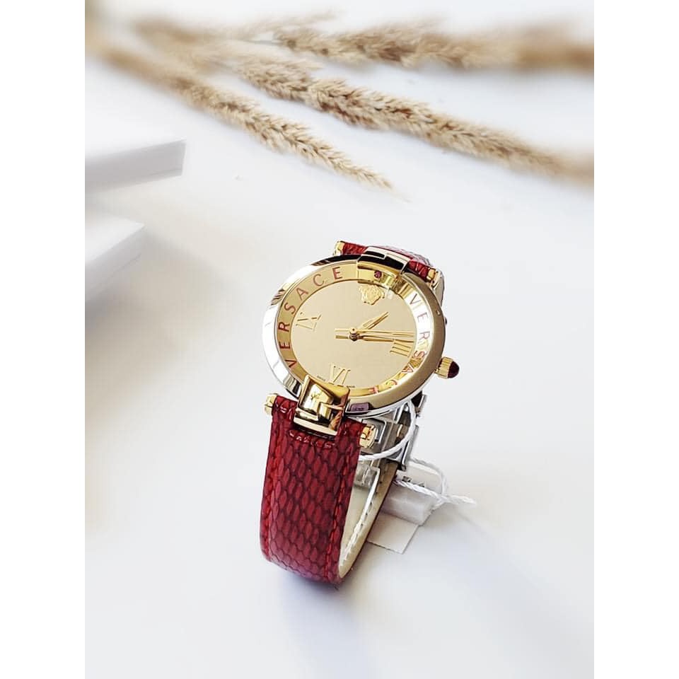 Đồng hồ nữ chính hãng Versace Revive - Máy Quartz pin Thụy Sĩ - Mặt kính Sapphire - Dây da đỏ