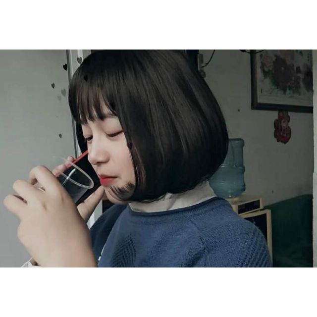 Tóc giả nữ nguyên đầu  ngắn đẹp, mẫu hàn quốc, tặng kèm lưới trùm, d3030