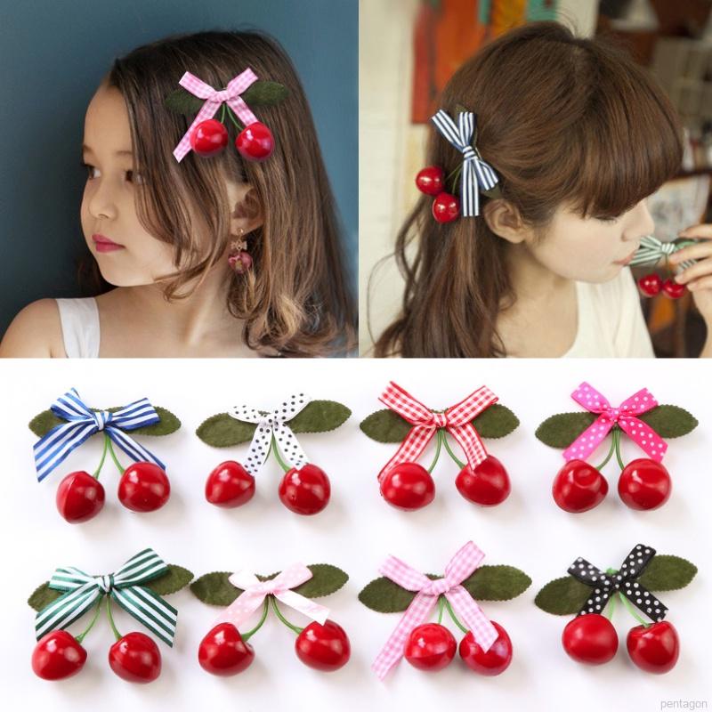 1 Kẹp Tóc Hình Trái Cherry Dễ Thương Cho Bé Gái