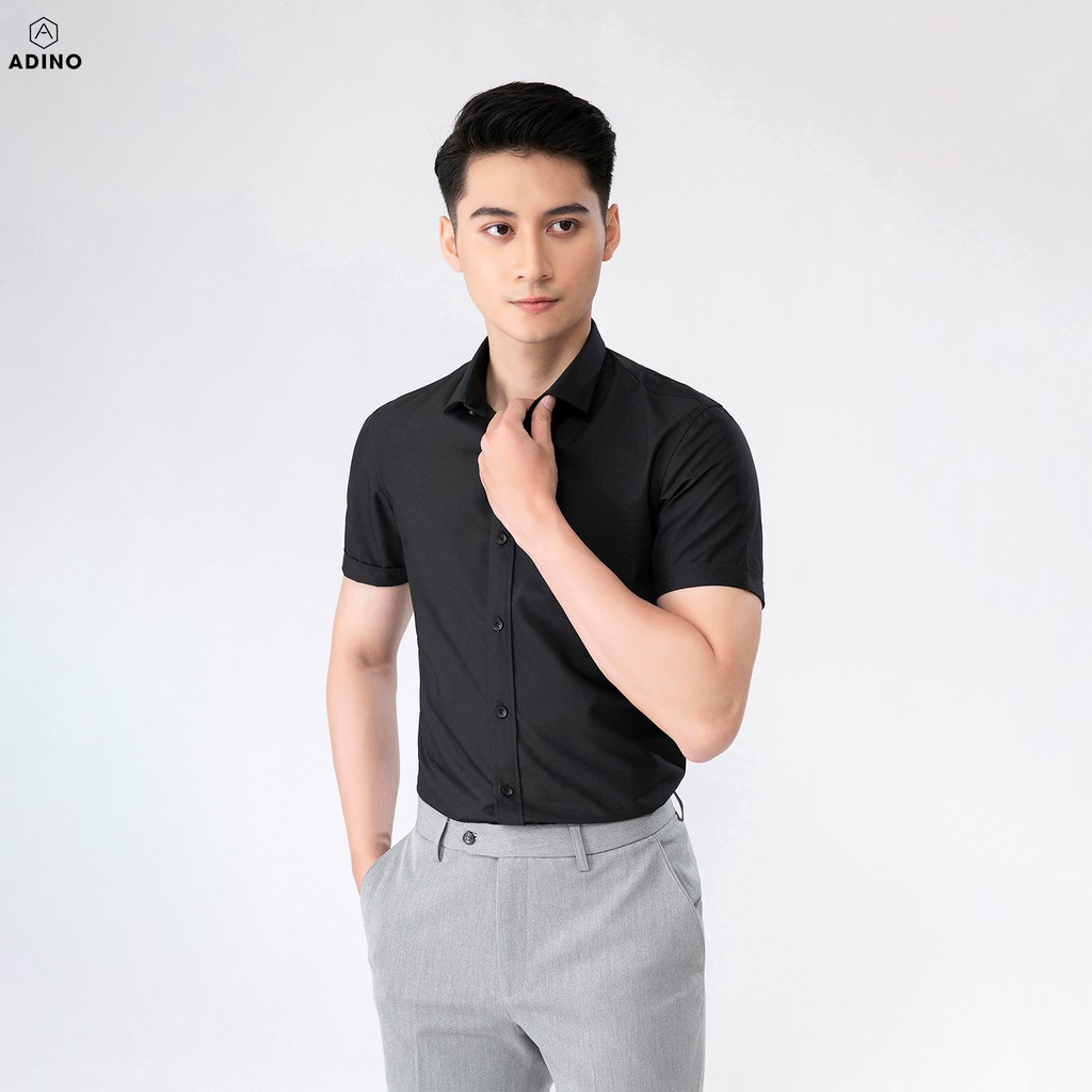 Áo sơ mi nam cộc tay ADINO (4 màu) chất liệu modal mới trẻ trung năng động 2021 | BigBuy360 - bigbuy360.vn