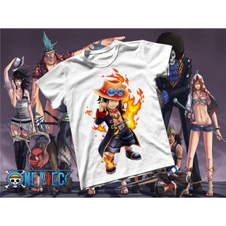 Áo thun Cotton Unisex - Anime - One Piece - Hải tặc Ace Chibi