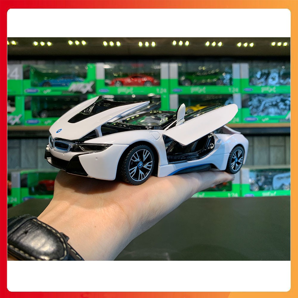 Xe mô hình BMW i8 tỉ lệ 1:24 Rastar [Kim loại,Full Box]